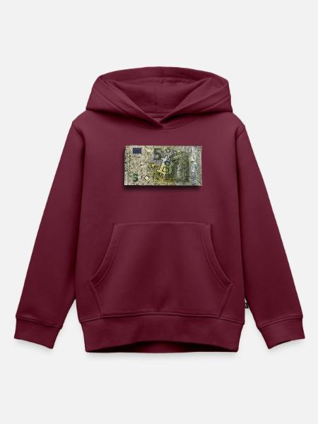 5 Bitcoin - Kinder Premium Organic Hoodie - Burgunderrot