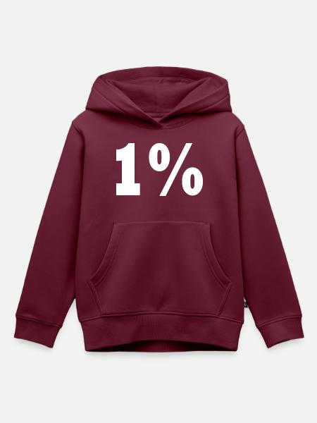 1 - Kinder Premium Organic Hoodie - Burgunderrot