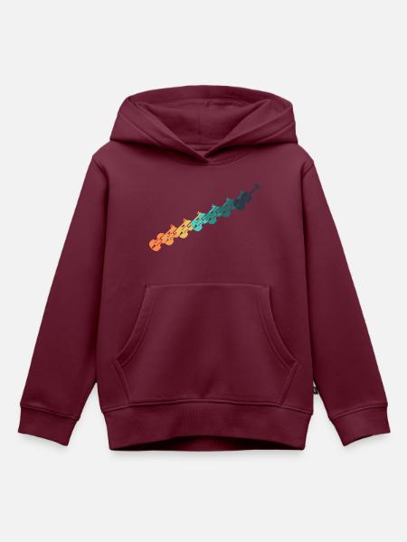 Retro-Gitarre - Kinder Premium Organic Hoodie - Burgunderrot