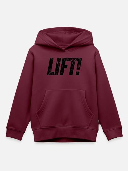 Lift! - Kinder Premium Organic Hoodie - Burgunderrot