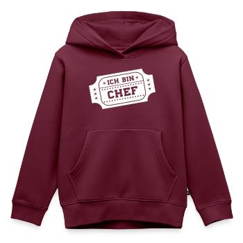 ich bin chef - Kinder Premium Organic Hoodie - Burgunderrot - Vorne - AI Model Kid Female (0cm)