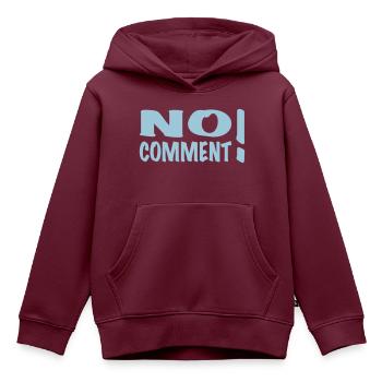 KEIN KOMMENTAR! - Kinder Premium Organic Hoodie - Burgunderrot - Vorne - AI Model Kid Female (0cm)