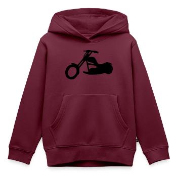 Motorrad - Bike - Chopper - Kinder Premium Organic Hoodie - Burgunderrot - Vorne - AI Model Kid Female (0cm)
