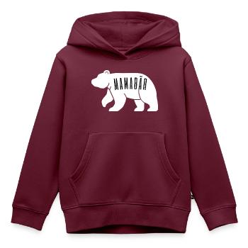 Bär Bären - Kinder Premium Organic Hoodie - Burgunderrot - Vorne - AI Model Kid Female (0cm)