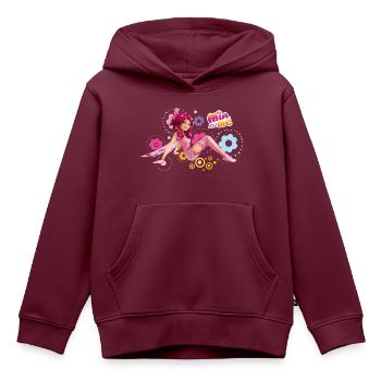 Mia and me Elfe Mia Sitzt In Blumen - Kinder Premium Organic Hoodie - Burgunderrot - Vorne - AI Model Kid Female (0cm)