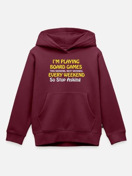 boardgame chess backgammon game night - Kinder Premium Organic Hoodie - Burgunderrot