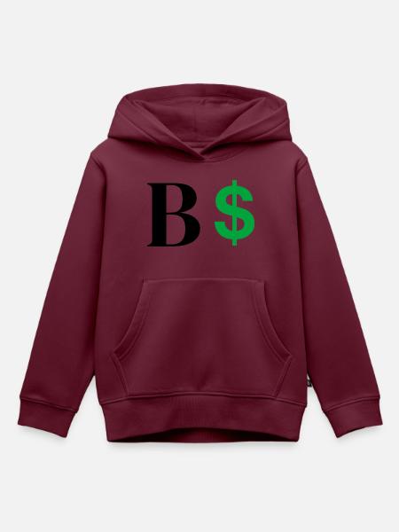 Buchstabe b Dollar - Kinder Premium Organic Hoodie - Burgunderrot