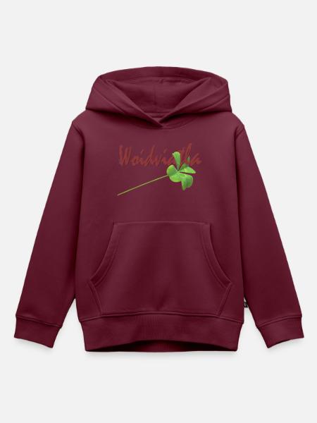 Waldviertler Glueck - Kinder Premium Organic Hoodie - Burgunderrot