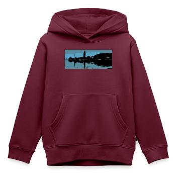 Berlingen am See - Kinder Premium Organic Hoodie - Burgunderrot - Vorne - AI Model Kid Female (0cm)