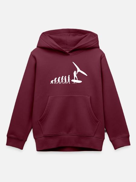 Wingfoil Evolution - Kinder Premium Organic Hoodie - Burgunderrot