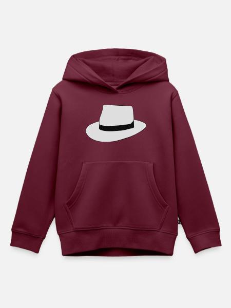 white hat - Kinder Premium Organic Hoodie - Burgunderrot