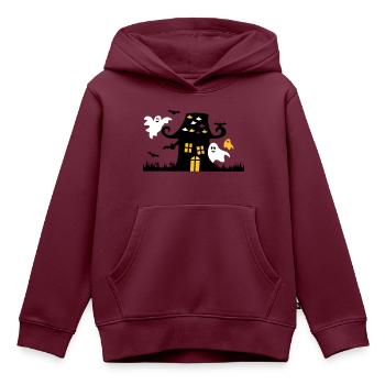 Halloween - Kinder Premium Organic Hoodie - Burgunderrot - Vorne - AI Model Kid Female (0cm)