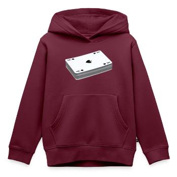 kartenstapel - Kinder Premium Organic Hoodie - Burgunderrot - Vorne - AI Model Kid Female (0cm)