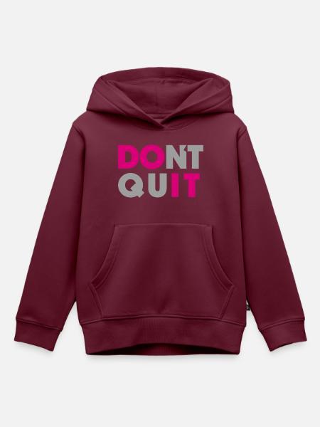 dont quit do it - Kinder Premium Organic Hoodie - Burgunderrot