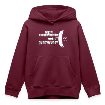 Currywurst Tag - Kinder Premium Organic Hoodie - Burgunderrot - Vorne - AI Model Kid Female (0cm)