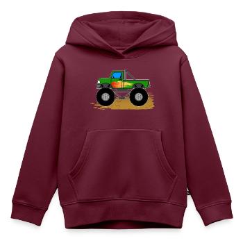 Cooler Monstertruck für Kinder - Kinder Premium Organic Hoodie - Burgunderrot - Vorne - AI Model Kid Female (0cm)