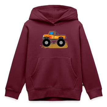 Monstertruck Geschenkidee für Kinder - Kinder Premium Organic Hoodie - Burgunderrot - Vorne - AI Model Kid Female (0cm)