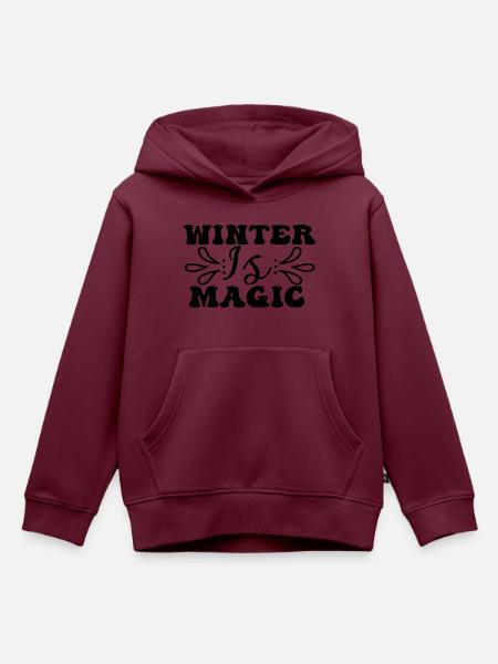 Winter Is Magic - Kinder Premium Organic Hoodie - Burgunderrot