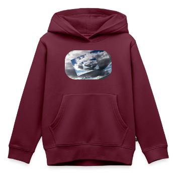Wolke7 - Kinder Premium Organic Hoodie - Burgunderrot - Vorne - AI Model Kid Female (0cm)