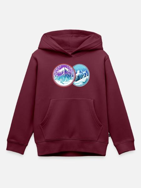 Zweimal im Winter - Kinder Premium Organic Hoodie - Burgunderrot