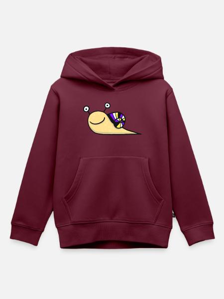 Nonbinäre Schnecke - Kinder Premium Organic Hoodie - Burgunderrot