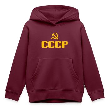 Soviet - Hammer und Sichel Sowjetunion - Kommunist - Kinder Premium Organic Hoodie - Burgunderrot - Vorne - AI Model Kid Female (0cm)