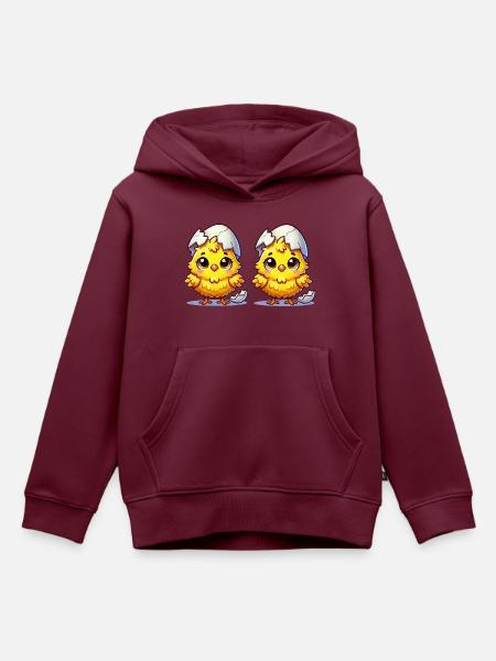 kuecken comic 2 - Kinder Premium Organic Hoodie - Burgunderrot