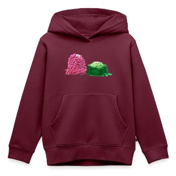 Wackelpudding - Kinder Premium Organic Hoodie - Burgunderrot - Vorne - AI Model Kid Female (0cm)