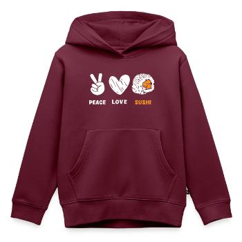 Japan Reis Lieblingsessen Küche - Kinder Premium Organic Hoodie - Burgunderrot - Vorne - AI Model Kid Female (0cm)