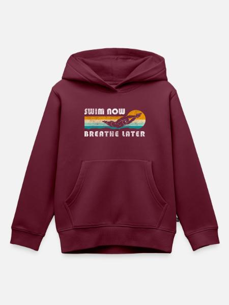 Schwimmen Schwimmbad - Kinder Premium Organic Hoodie - Burgunderrot