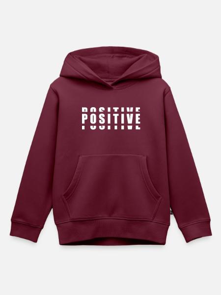 Positiv - Kinder Premium Organic Hoodie - Burgunderrot