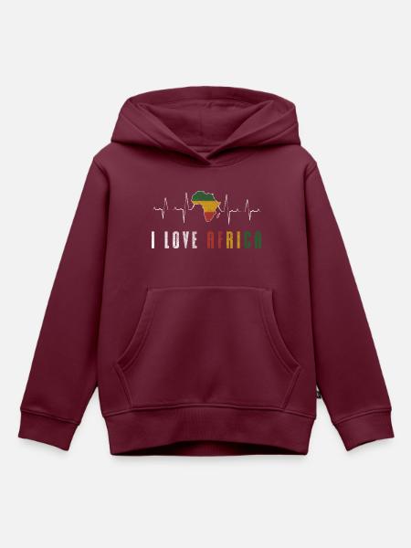 Afrika Naturschutz - Kinder Premium Organic Hoodie - Burgunderrot