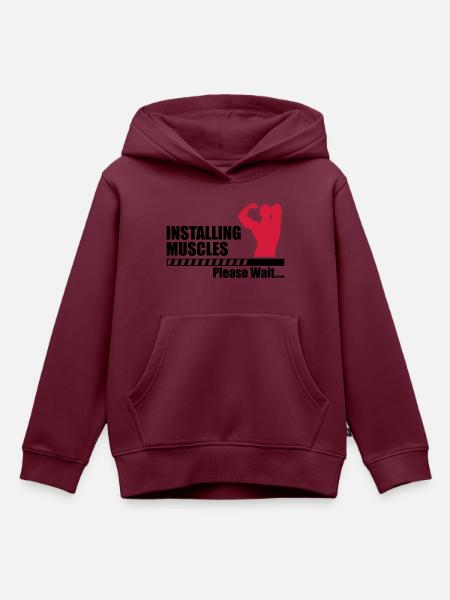 Installing Muscle - Kinder Premium Organic Hoodie - Burgunderrot