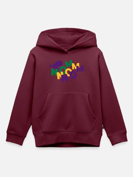 Wal Nom Nom - Kinder Premium Organic Hoodie - Burgunderrot