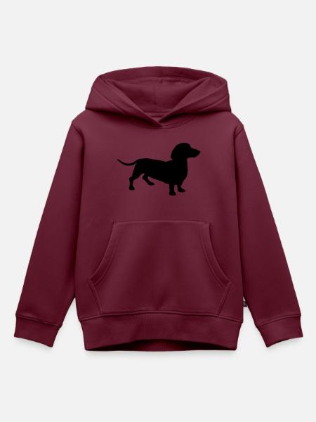 Dackel - Kinder Premium Organic Hoodie - Burgunderrot