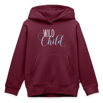 Wild Child - Kinder Premium Organic Hoodie - Burgunderrot - Vorne - AI Model Kid Female (0cm)