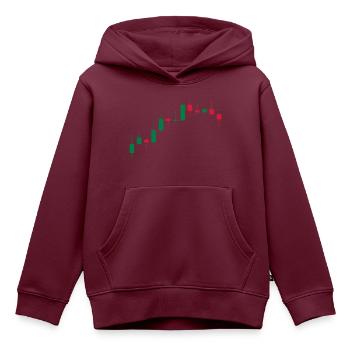 Stocks Chart Trading - Kinder Premium Organic Hoodie - Burgunderrot - Vorne - AI Model Kid Female (0cm)