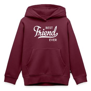 Freund - Kinder Premium Organic Hoodie - Burgunderrot - Vorne - AI Model Kid Female (0cm)