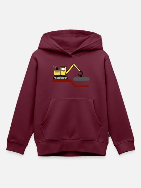 Bagger - Kinder Premium Organic Hoodie - Burgunderrot