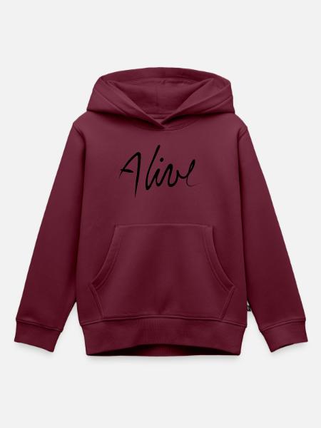 Lebendig - Kinder Premium Organic Hoodie - Burgunderrot
