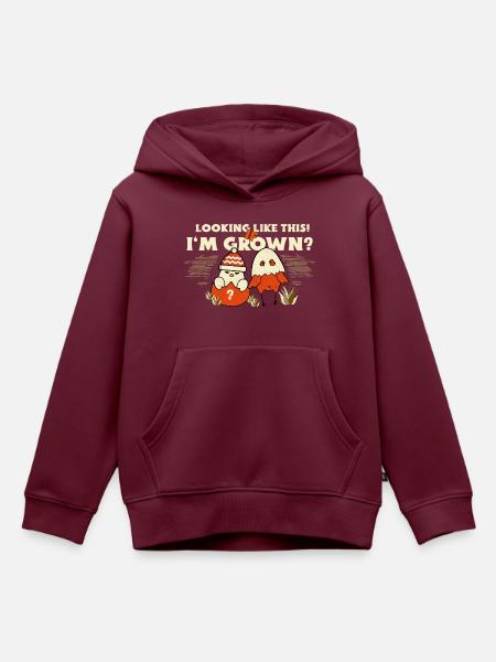 Vorher - Nachher - Kinder Premium Organic Hoodie - Burgunderrot