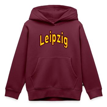 Leipzig - Kinder Premium Organic Hoodie - Burgunderrot - Vorne - AI Model Kid Female (0cm)