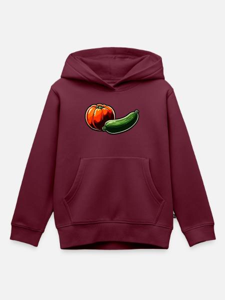 Lebensmittel / Gemüse / Markt / Vitamine / Design - Kinder Premium Organic Hoodie - Burgunderrot