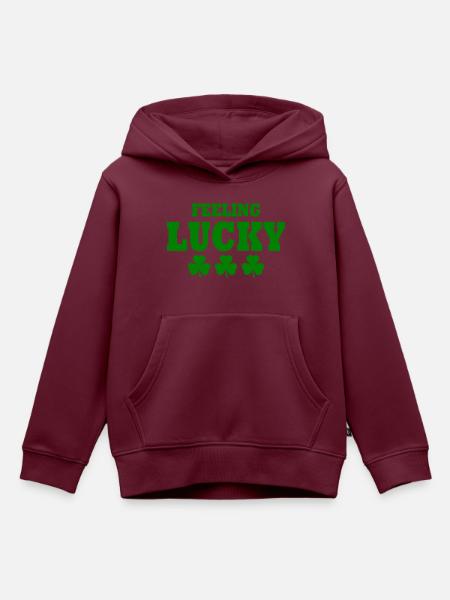 feeling lucky - Kinder Premium Organic Hoodie - Burgunderrot