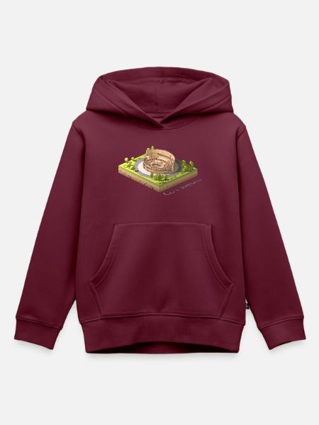 Geometrisches Low-Poly das Kolosseum - Kinder Premium Organic Hoodie - Burgunderrot