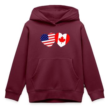 Die kanadisch amerikanische Partnerschaft - Kinder Premium Organic Hoodie - Burgunderrot - Vorne - AI Model Kid Female (0cm)