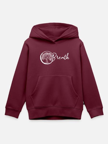Breath - Kinder Premium Organic Hoodie - Burgunderrot