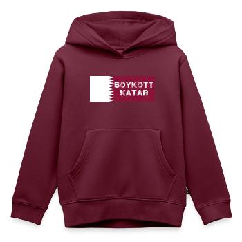 boykott katar,katar,flagge, wm - Kinder Premium Organic Hoodie - Burgunderrot - Vorne - AI Model Kid Female (0cm)