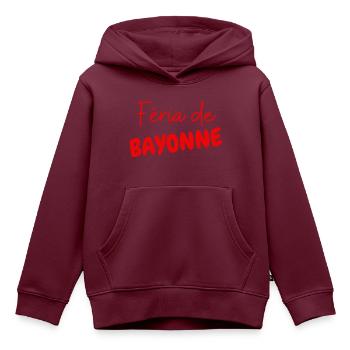 Messe Bayonne - Kinder Premium Organic Hoodie - Burgunderrot - Vorne - AI Model Kid Female (0cm)
