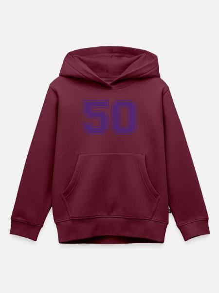 50 - Kinder Premium Organic Hoodie - Burgunderrot